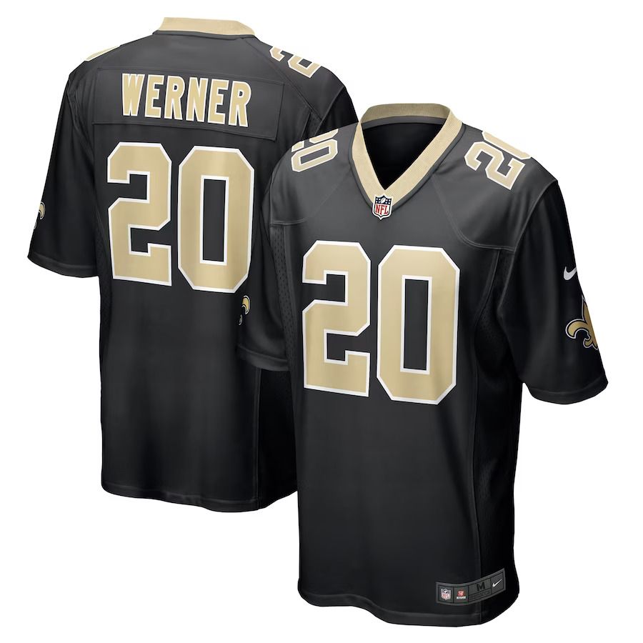 Men New Orleans Saints #20 Pete Werner Nike Black Game NFL Jersey->women nfl jersey->Women Jersey